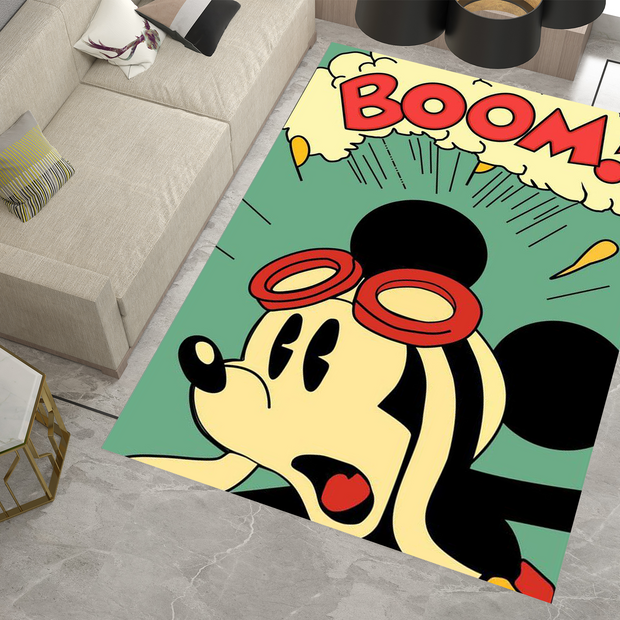 Mickey Mouse Boom! Rug - Fun and Energetic Pop Art Design Cartoon Carpet