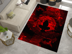 Naruto Akatsuki Moon Rug, Naruto Inspired Ninja Carpet, Red Moon Decor