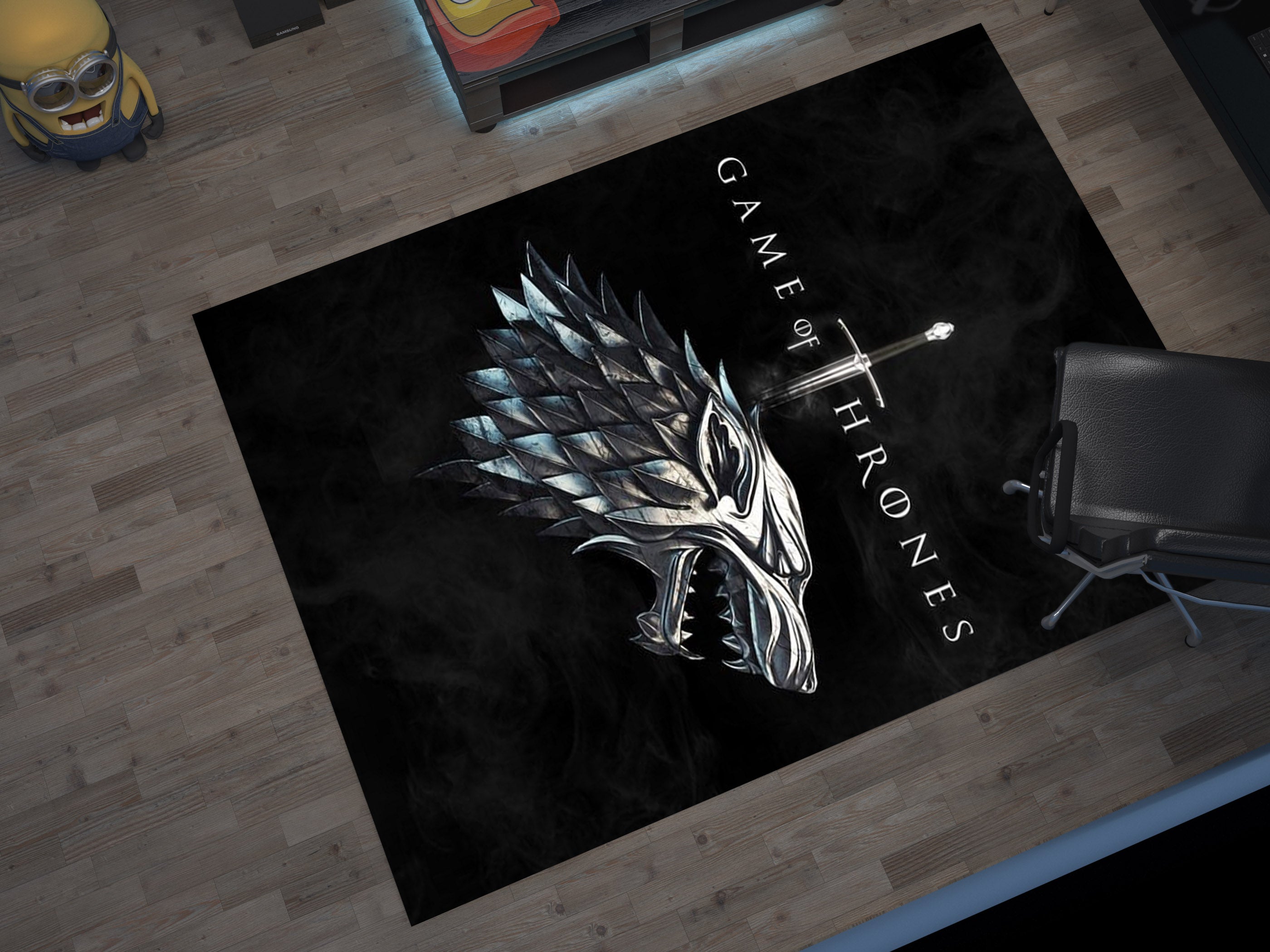 Winter is Coming Stark Sigil Custom Rug – Game of Thrones-Inspired Room Decor, GOT Carpet