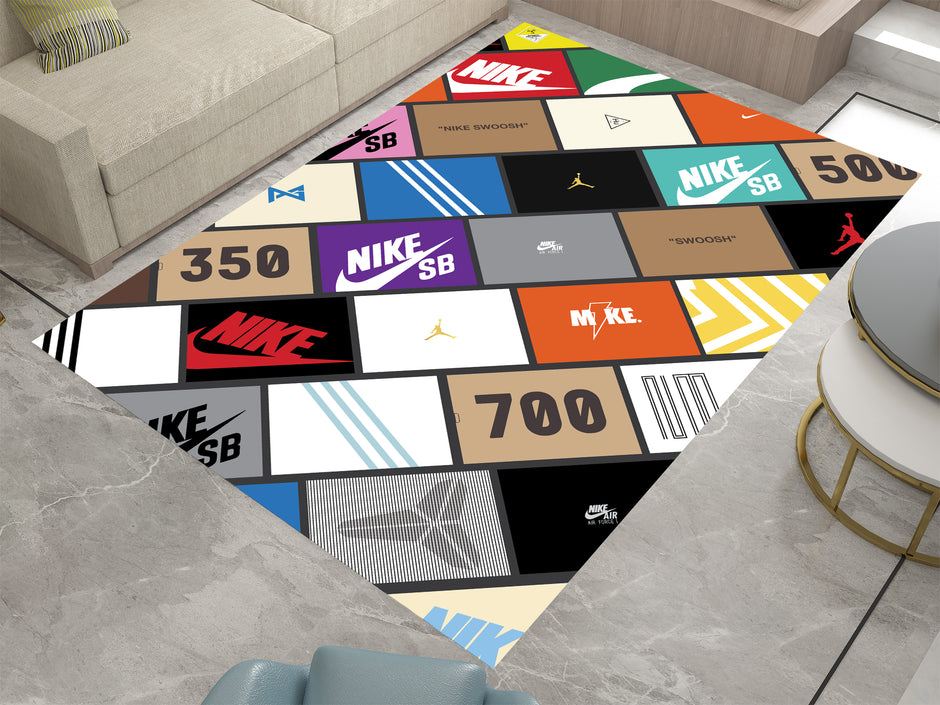 Sneakerhead Box Logo Rug – Perfect for Streetwear and Sneaker Enthusiasts Carpet