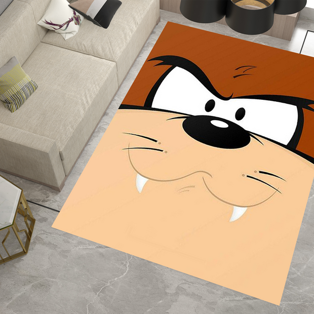 Taz Face Monster Rug - Tasmanian Devil Design for Looney Tunes Fans, Cartoon Carpet