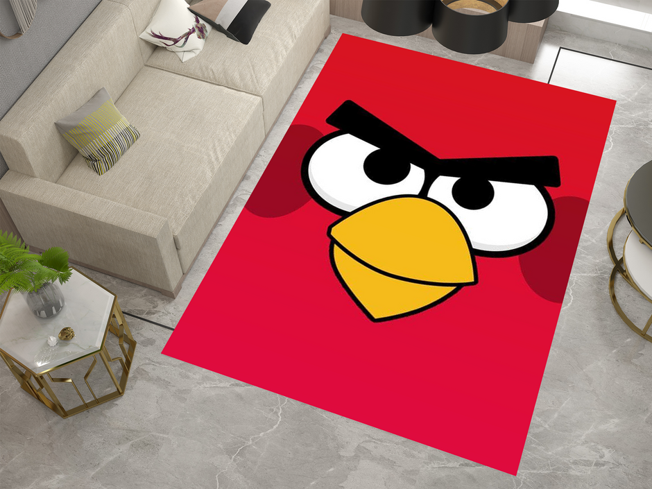 Angry Birds Red Rug - Bold and Fun Character Design for Any Room, Game Carpet
