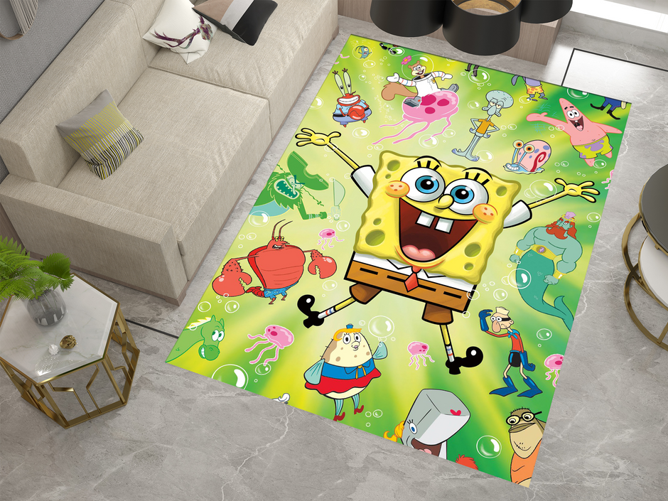 SpongeBob Rug, Cartoon-Inspired Carpet, Kids' Room Rug