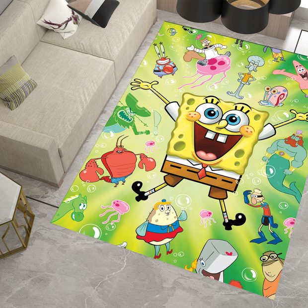 SpongeBob Rug, Cartoon-Inspired Carpet, Kids' Room Rug