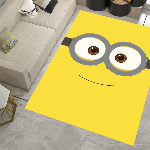 Minion Smile Rug, Cartoon-Inspired Carpet, Kids' Room Rug