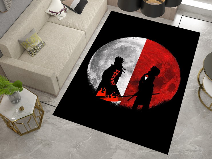 Naruto Inspired Rug, Epic Uchiha Brothers Design, Anime Home Decor Carpet