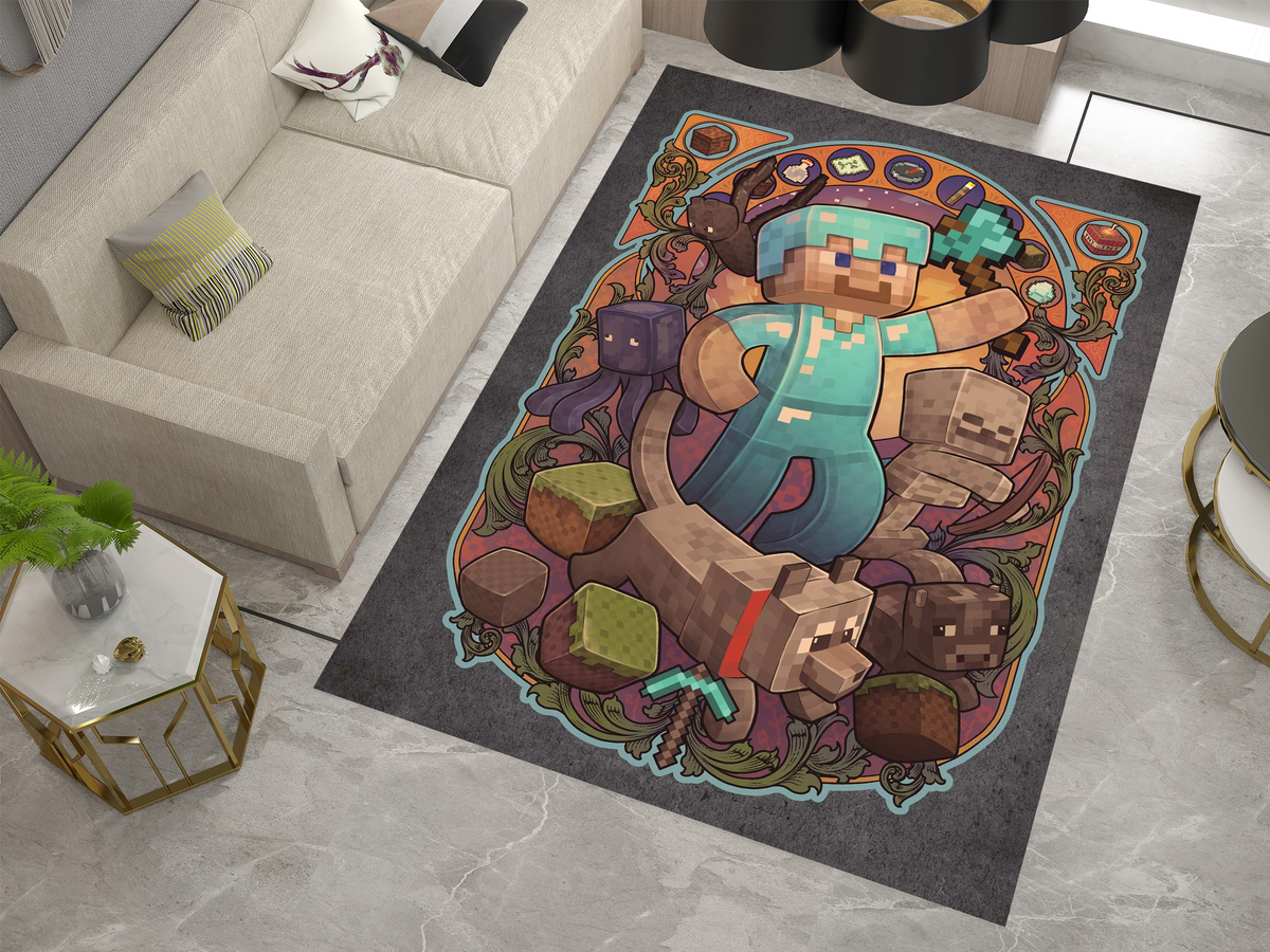 Minecraft-Themed Jack Rug – Cozy and Unique Gaming Decor, Gamer Carpet ...