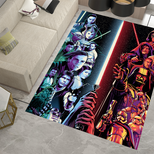 Star Wars Epic Saga Rug, Jedi vs Sith Battle Rug, Galactic Home Decor