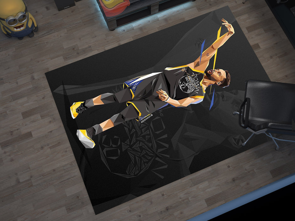 NBA Basketball Curry Rug – Iconic Basketball Design for Your Space, GYM Carpet