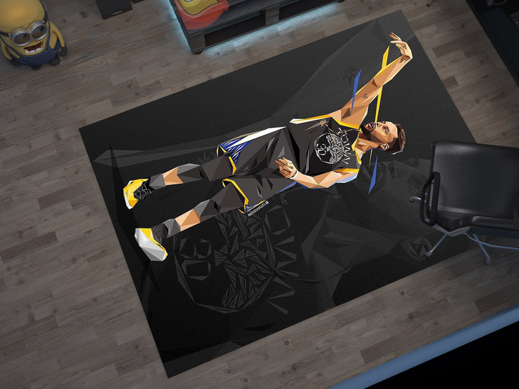 NBA Basketball Curry Rug – Iconic Basketball Design for Your Space, GYM Carpet