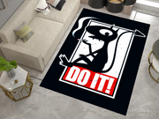 Do It! Smoking Cartoon Devil Rug - Edgy and Bold Custom Design