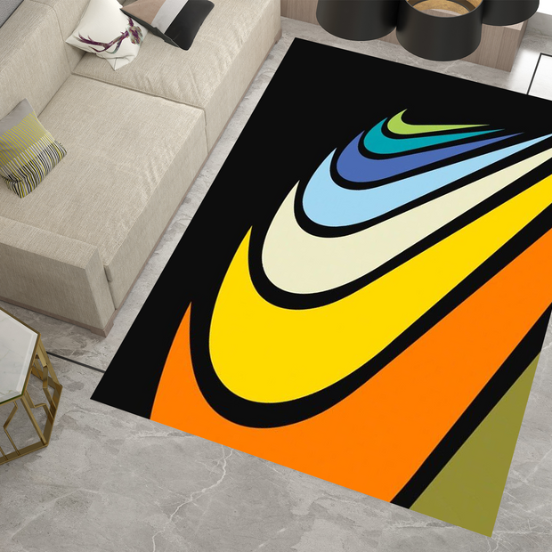 Custom Nike-Inspired Wave Rug - Streetstyle Sports Carpet, GYM Rug