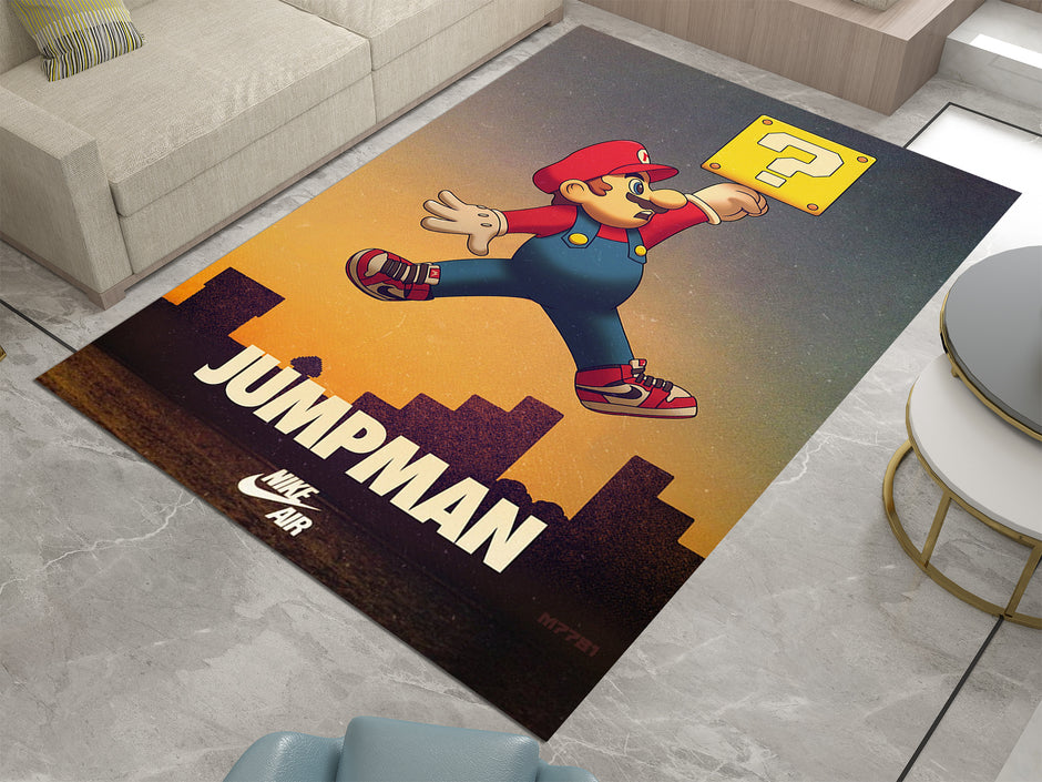 Nike Air Jumpman x Super Mario Rug – The Ultimate Crossover Carpet for Gamers and Sneakerheads