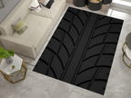 Wheel Car Rug, Racing Inspired Carpet, Garage Rug