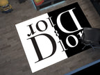 Dior-Inspired Black and White Rug – A Luxury Fashion Statement for Your Space