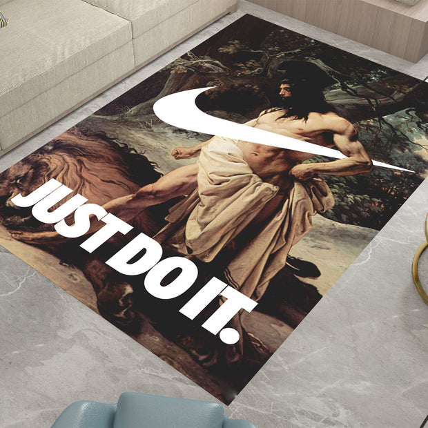Nike "Just Do It" Hercules Rug – Bold Classic Art Meets Iconic Branding, Basketball GYM Carpet