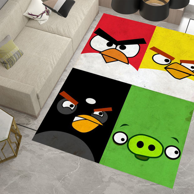 Angry Birds Rug - Bold and Fun Character Design for Any Room, Game Carpet