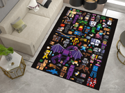 Pixelated Minecraft Characters Custom Rug – Gaming Decor for Fans, Gamer Carpet