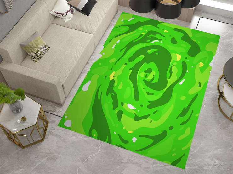 Rick and Morty Rug, Cartoon-Inspired Carpet, Portal Rick Rug, Geek Gift
