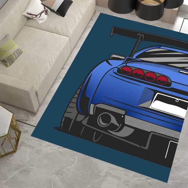 Supra Car Rug, Racing Inspired Carpet, Garage Rug, Toyota Supra Decoration