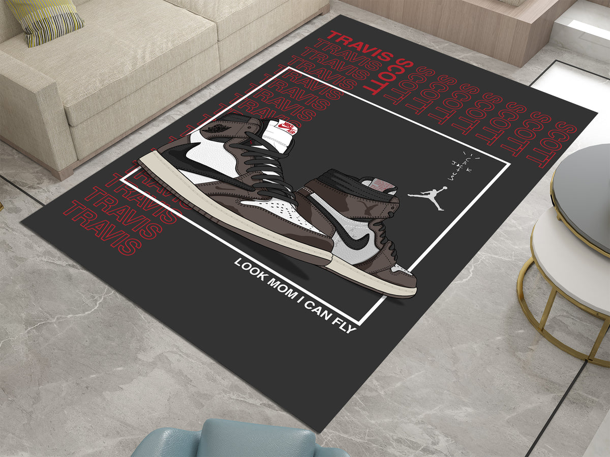 Nike Trainer Rug Nike Air Jordan 1 Travis Scott Rug – Perfect for Sneakerheads and Stre ...