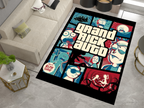 Rick and Morty GTA Rug, Cartoon-Inspired Carpet, Portal Rick Rug, Geek Gift, Gamer Decoration