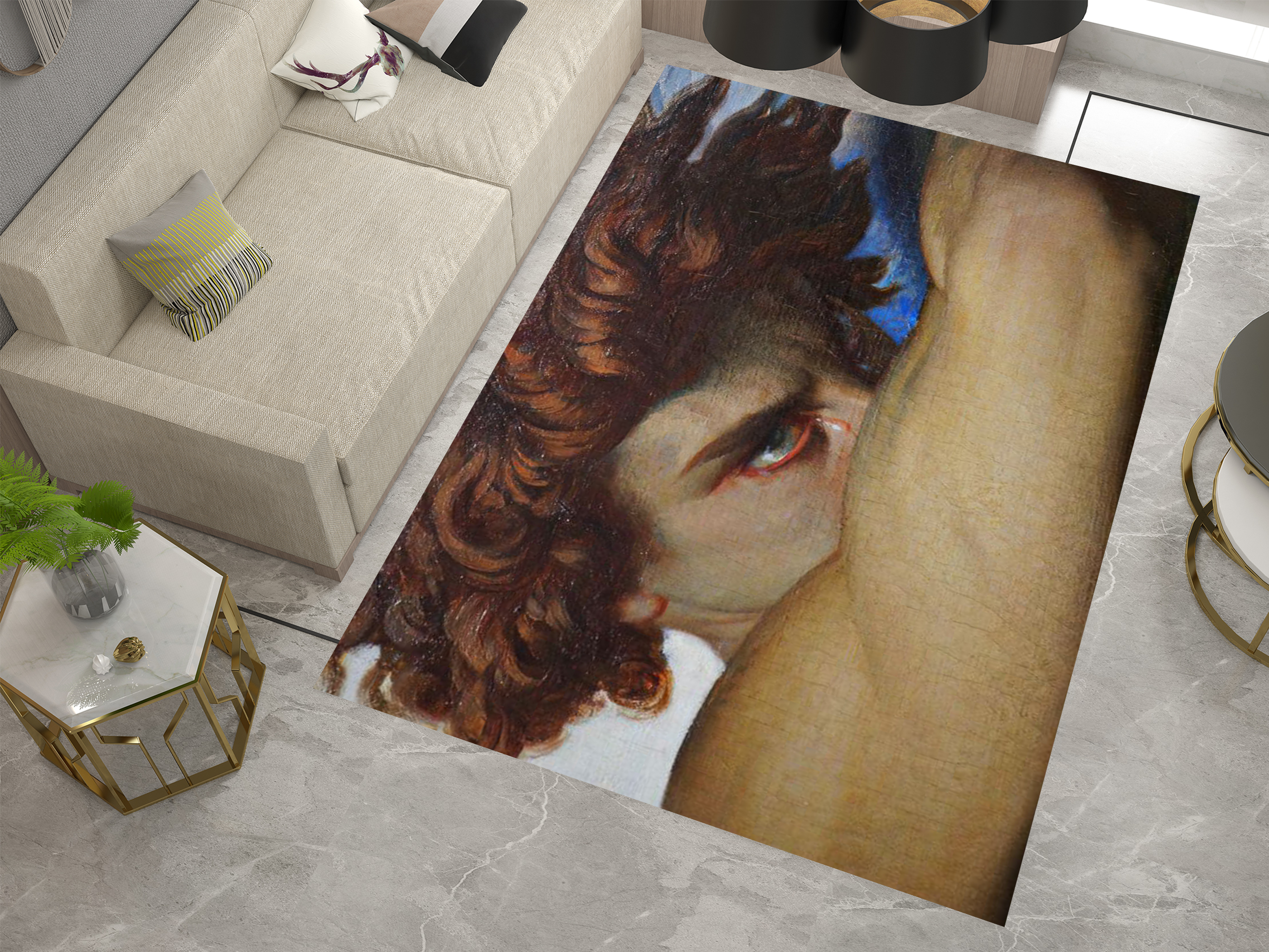 Fallen Angel Art Rug - Classical Masterpiece-Inspired Custom Design Carpet