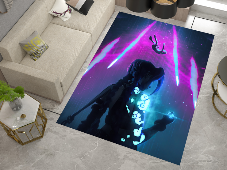 Arcane Jinx Rug, League of Legends Carpet, Gamer Rug Decoration