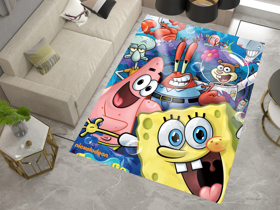 SpongeBob Rug, Cartoon-Inspired Carpet, Kids' Room Rug