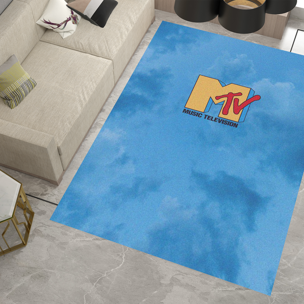MTV Music Rug - Retro Music Television-Inspired Design Carpet, Studio Rug