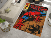 Spiderman Spidey Face Rug, Cartoon-Inspired Carpet, Marvel Spiderman Rug, Geek Gift