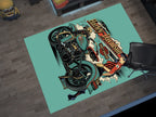 Harley-Davidson Road Custom Rug – Biker-Inspired Garage Decor for Motorcycle Enthusiasts, Motorcycle Carpet