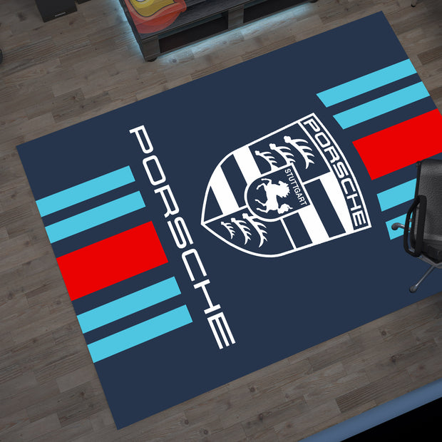 Porsche 911 Car Rug, Porsche Racing Inspired Carpet, Garage Rug, 911 Car Decoration