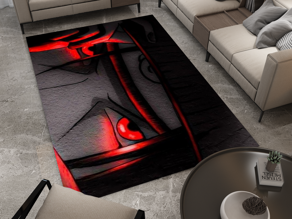 Sharringgun Rug Itachi Uchiha Rug, Naruto Sharingan Rug, Anime Fan Decor – Duct Rug Carpet