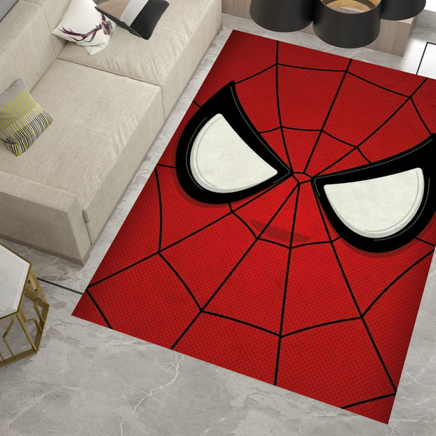 Spiderman Spidey Face Rug, Cartoon-Inspired Carpet, Marvel Spiderman Rug, Geek Gift
