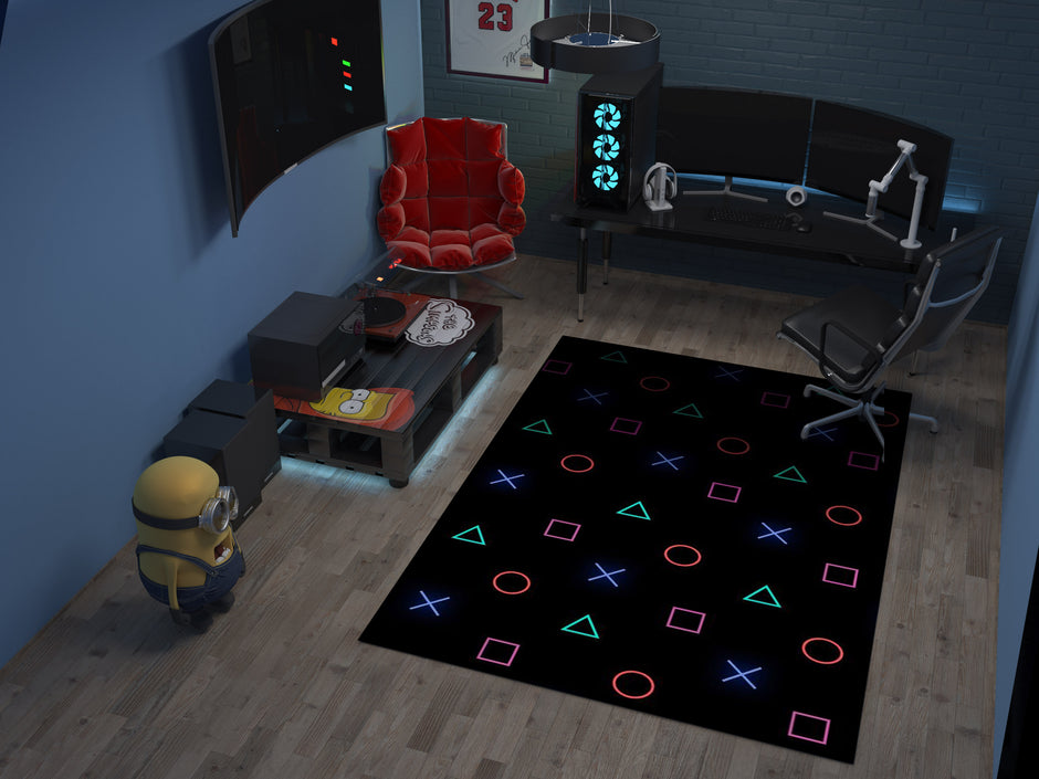 Playstation Rug, Gamer Decoration Carpet, Gaming Room Decoration