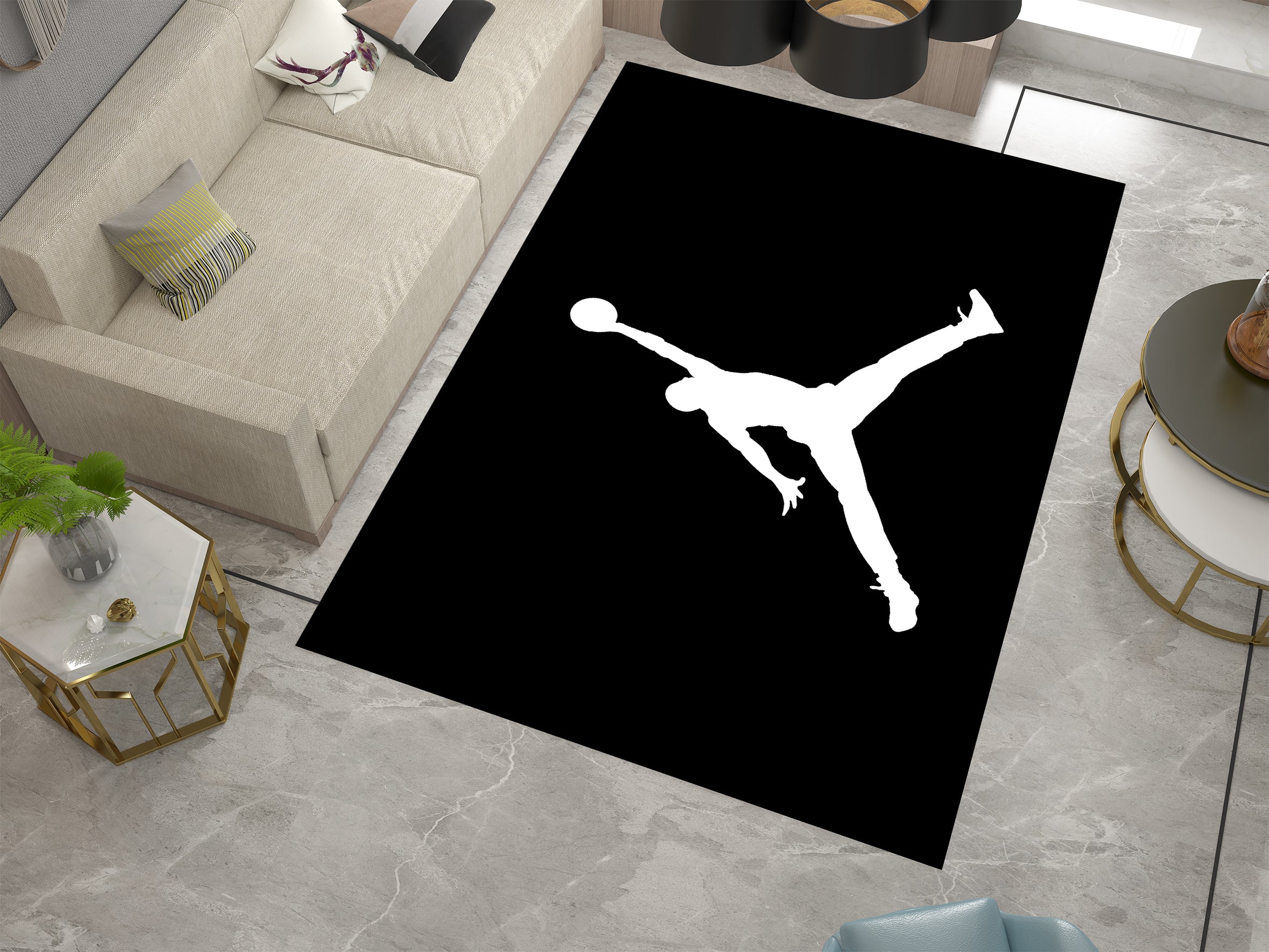 Nike Jordan-Inspired Custom Rug – Iconic Basketball Design for Your Space, GYM Carpet
