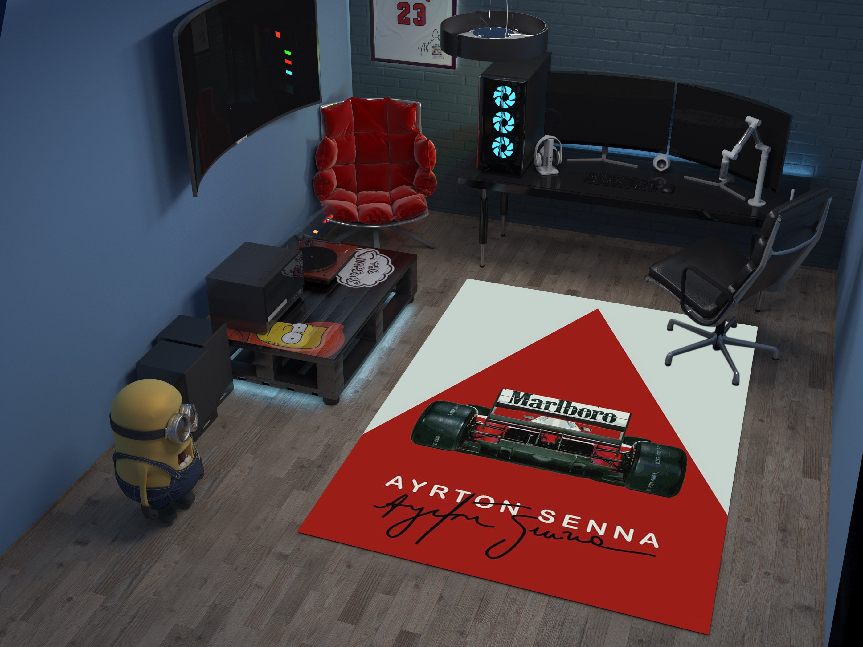 Ayrton Senna F1 Custom Rug – Formula 1 Icon Room Decor for Racing Fans, Garage Carpet