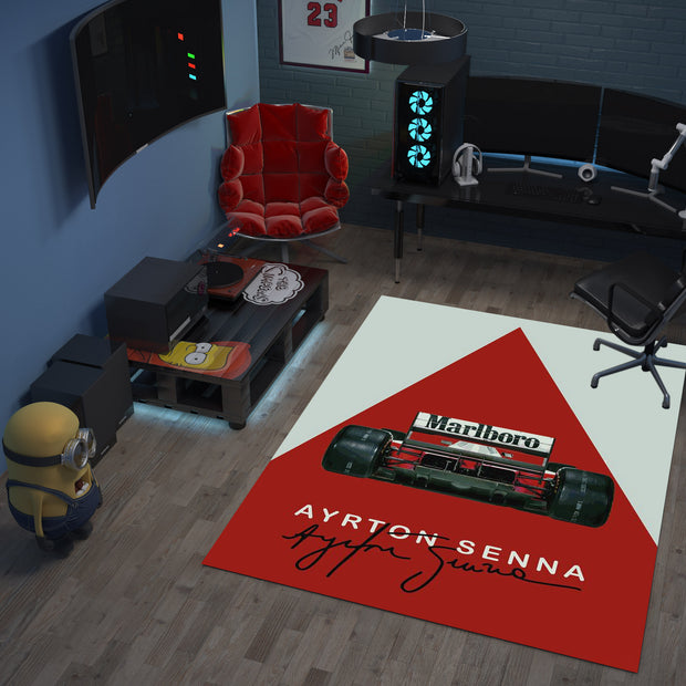 Ayrton Senna F1 Custom Rug – Formula 1 Icon Room Decor for Racing Fans, Garage Carpet