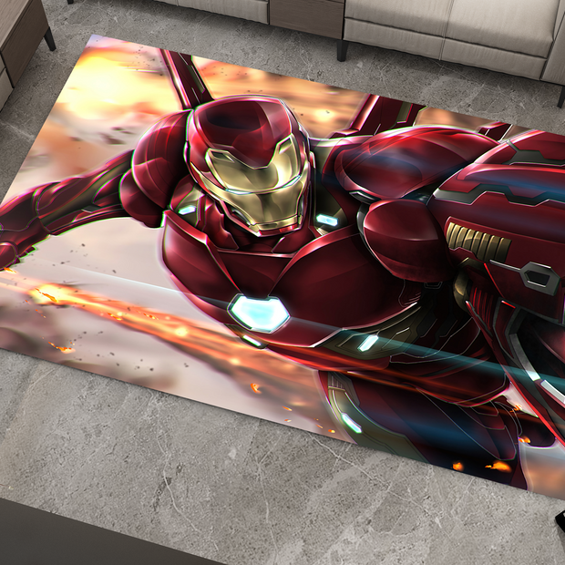 Iron Man Rug, Movie-Inspired Carpet, Marvel Iron Man Rug, Geek Gift