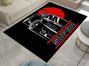 Supra Car Rug, Racing Inspired Carpet, Garage Rug, Toyota Supra Decoration