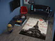 France Eiffel Landmarks Rug – A Vibrant Tribute to Paris and Beyond, European Carpet