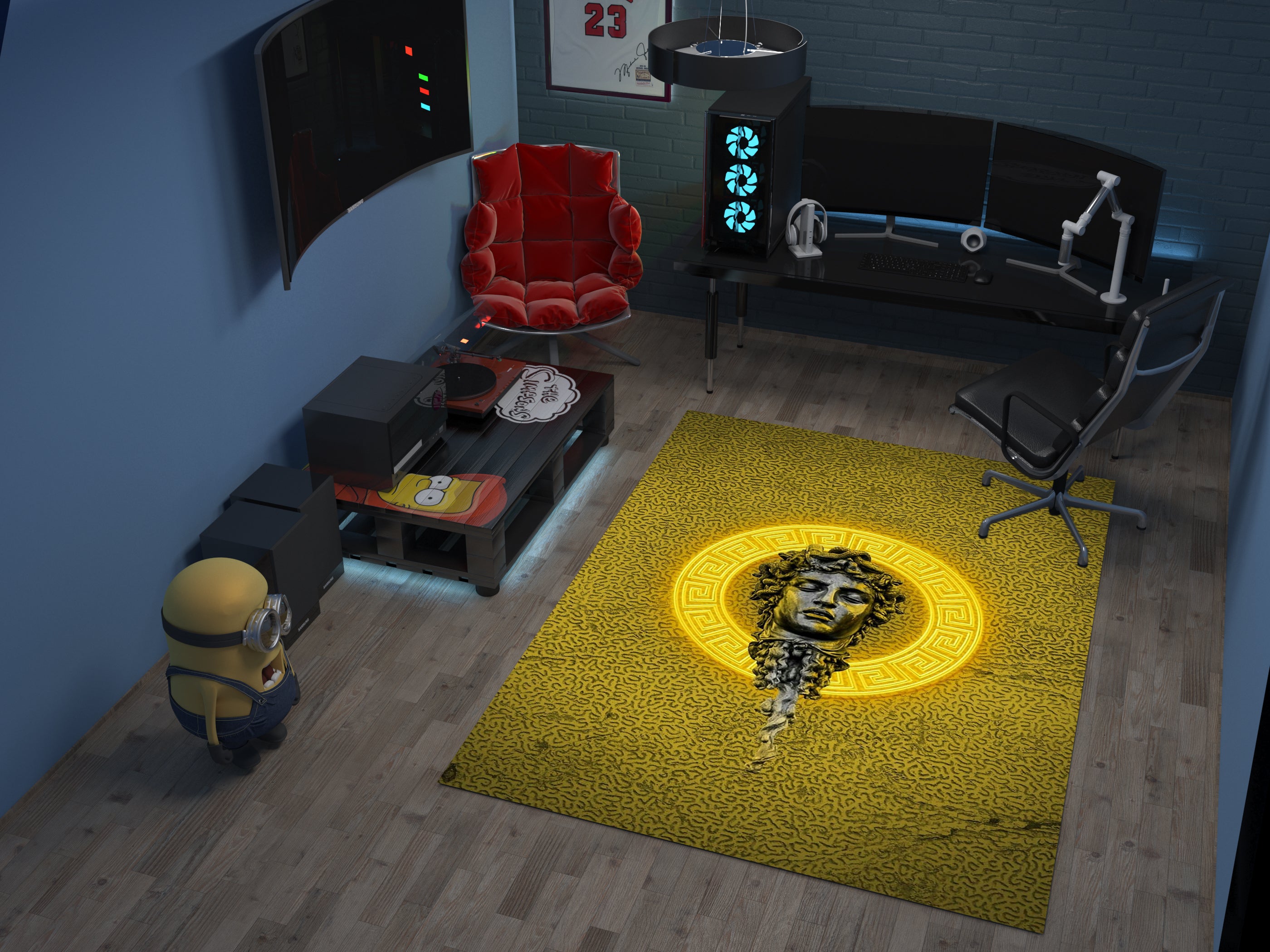 Versace-Inspired Medusa Rug – Luxury Statement for Your Space, Designer Brand Carpet