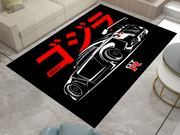 Nissan GTR Car Rug, Racing Inspired Carpet, Garage Rug