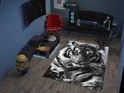 Eye of the Tiger Rug, Vivid Tiger Eyes Carpet, Wild Animal Art, Survivor Jungle-Inspired Carpet
