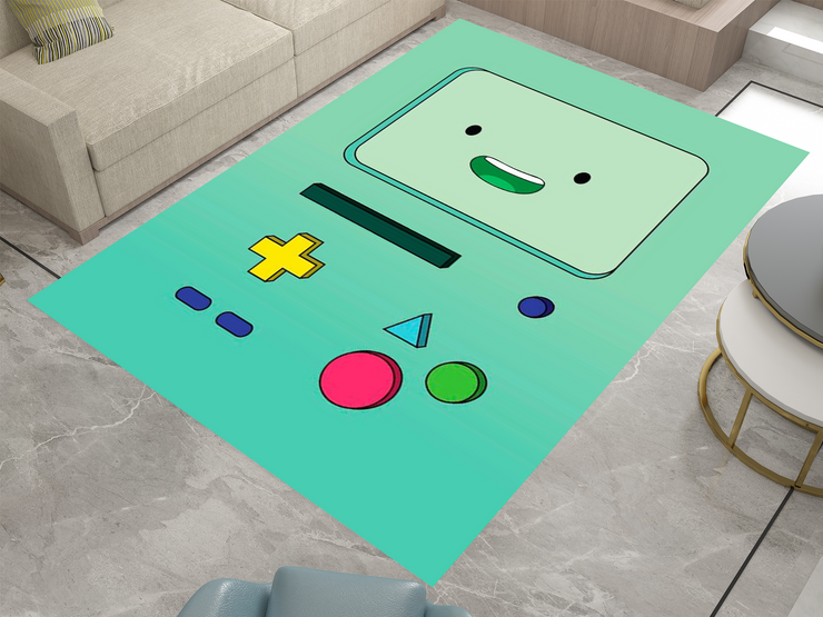 BMO Adventure Time Rug - Fun and Playful Gaming Console Design Cartoon Carpet