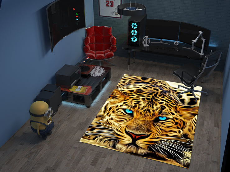 Cheetah Rug, Wild Cheetah Eyes Carpet, Wild Animal Art, Survivor Jungle-Inspired Carpet