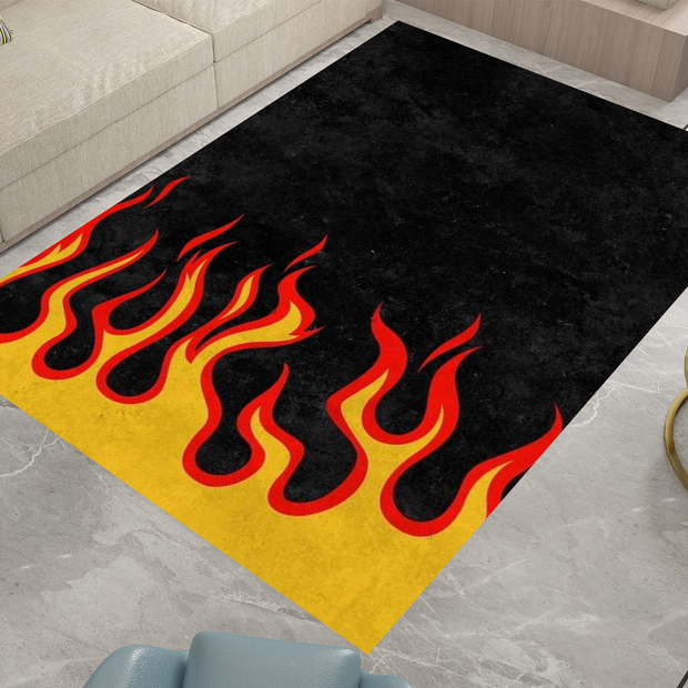 Flaming Cool Rug - Bold Fire-Inspired Design Flame Carpet