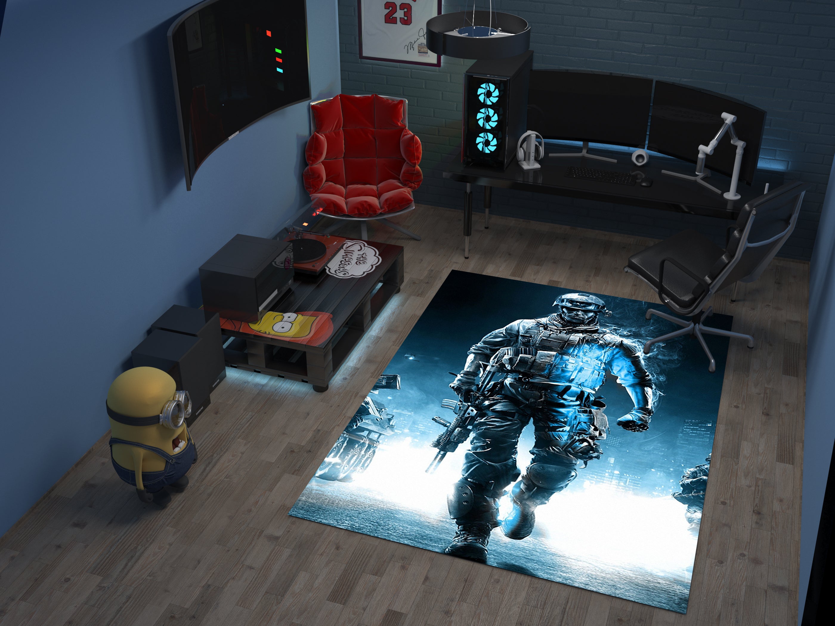 Call of Duty Soldier Rug – Epic Gaming Decor for Action Fans, Gamer Carpet