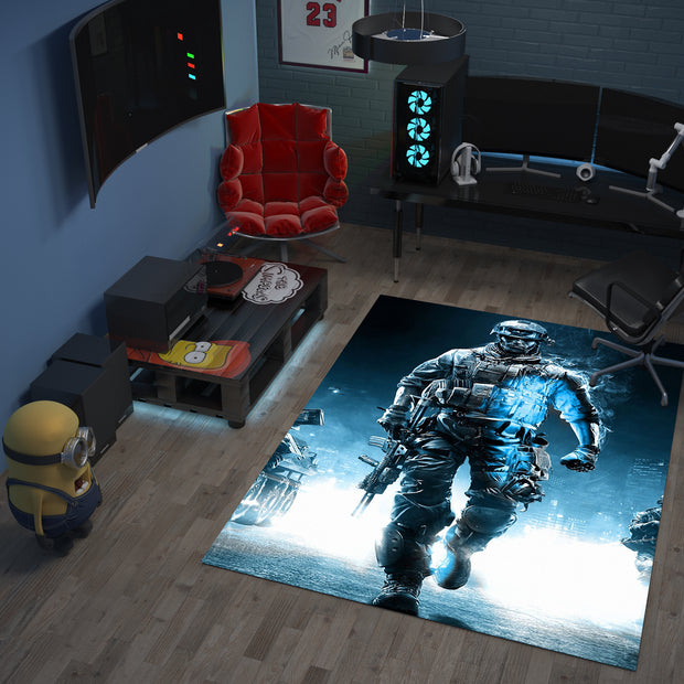 Call of Duty Soldier Rug – Epic Gaming Decor for Action Fans, Gamer Carpet